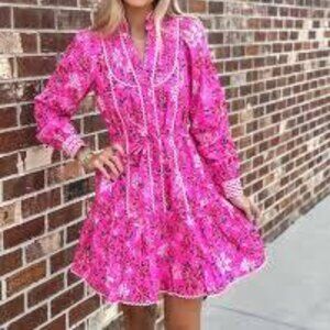 Lilly Pulitzer Arletta Dress Passion Fruit Pink Giraffic Park Print Size 8 NWT